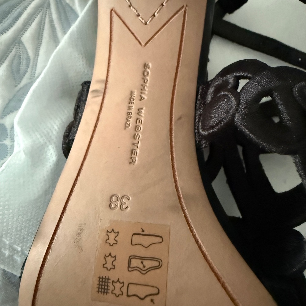 Sophia Webster Black Embroidery Block Heels/Sandals - Picture 11 of 13